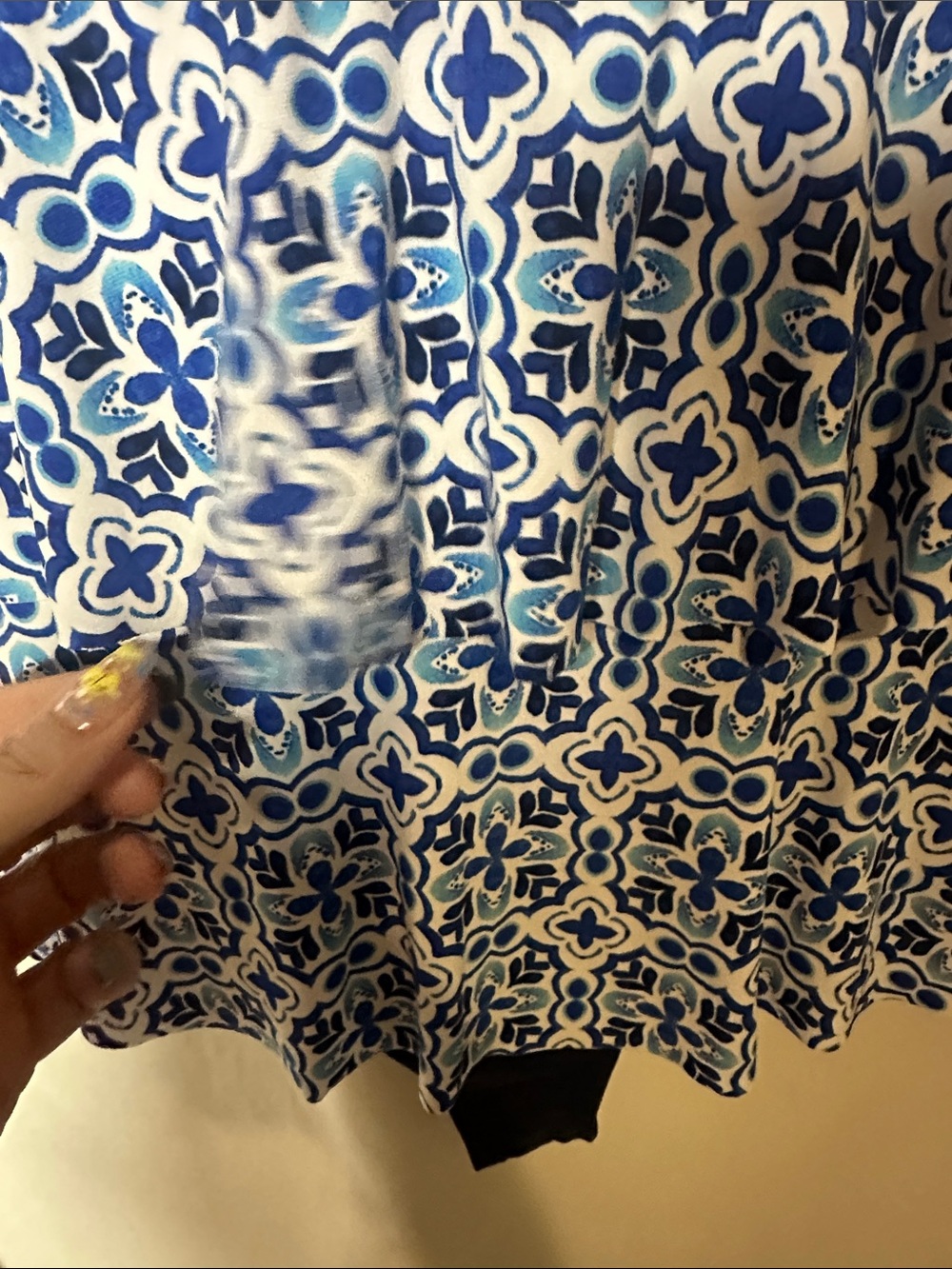 Swim Solutions Blue & White Pattern One-Piece Swimdress - Picture 2 of 13